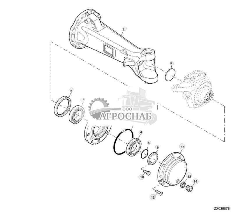 AXLE BODY AND WHEEL HUB (2802 MM VERSION) 